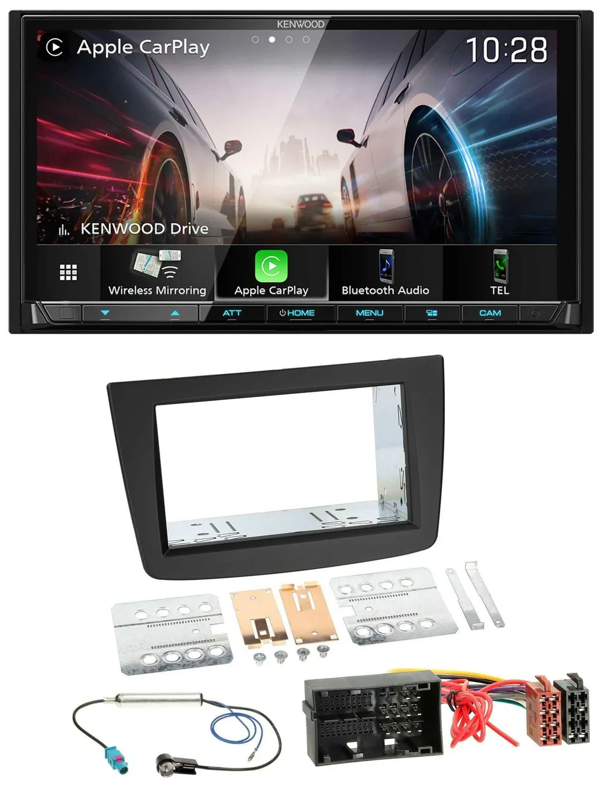 Автомагнитола Kenwood 2 DIN MP3 USB DAB Bluetooth для Alfa Romeo Mito 955 (с 2014), черный