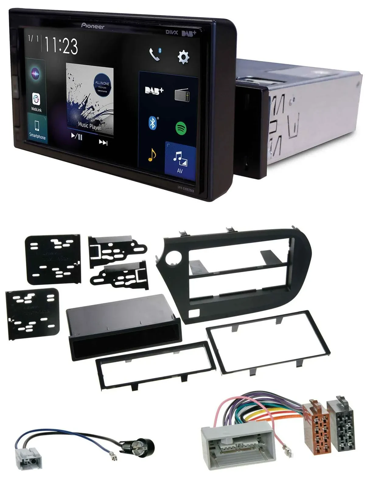 Pioneer DAB MP3 Bluetooth USB Autoradio für Honda Insight (ZE2, 2009-2013)