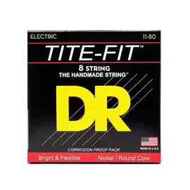Струны для 8-струнной электрогитары DR Strings TF8-11 Tite-Fit 11-80