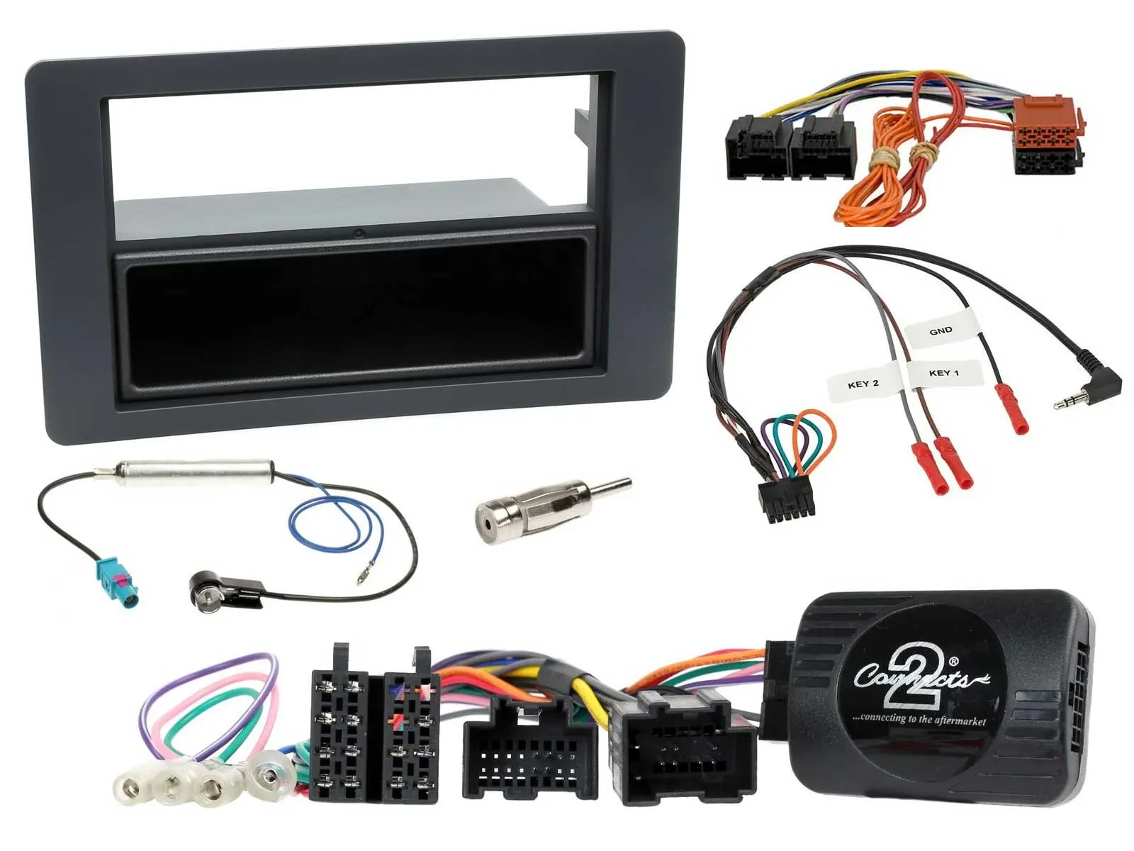 Einbauset Lenkradadapter DIN Autoradio für Saab 9-5 YS3E Facelift 2005-2011