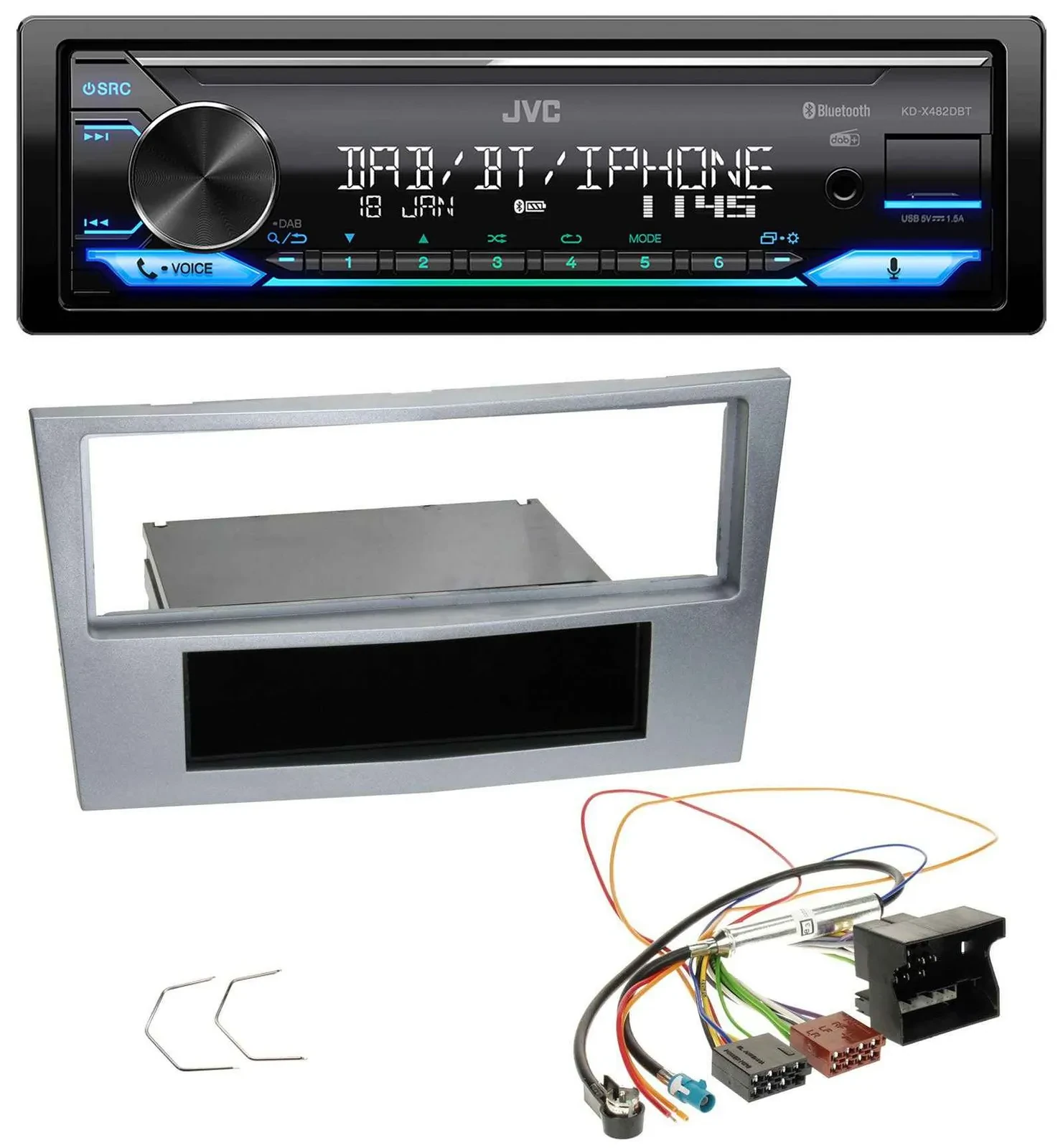 JVC Bluetooth DAB USB MP3 Autoradio für Opel Astra H Zafira B Corsa D ab 2005 ma