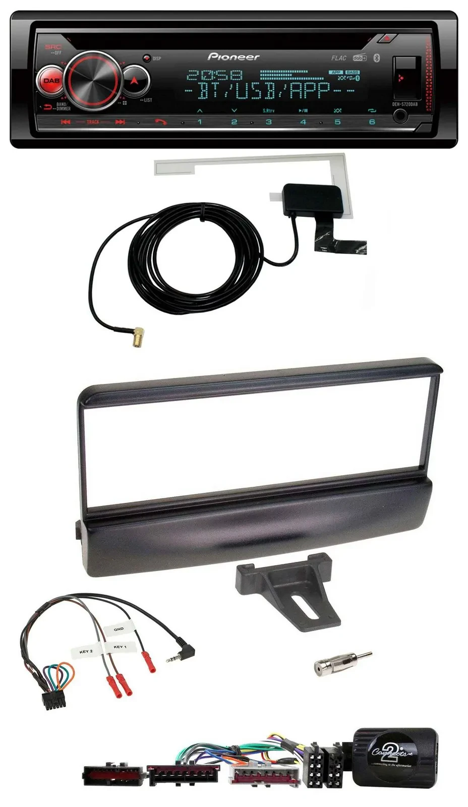 Автомагнитола Pioneer DAB, CD, USB, Bluetooth, поддержка управления на руле для Ford Mondeo 2000–2002, черный