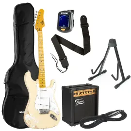 Fame SE E-Gitarren Set, 30W Amp, 10" Gigbag, Ständer, 6m Kabel, Anfänger Set