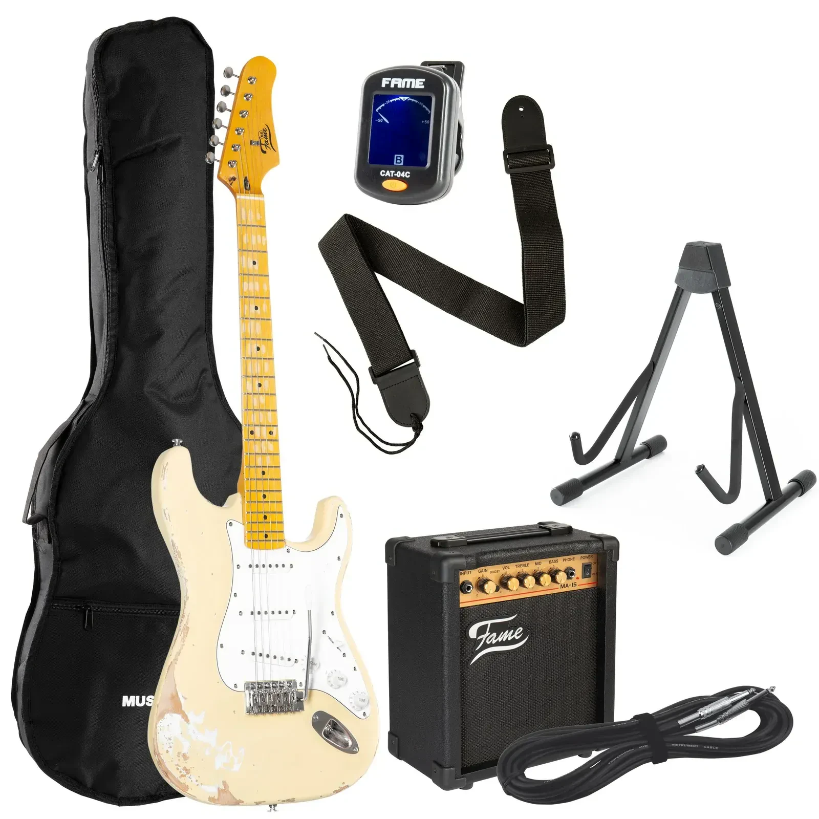 Электрогитара Fame Audio SE (набор) 30W усилитель, с чехлом, стойкой и кабелем 6 м
