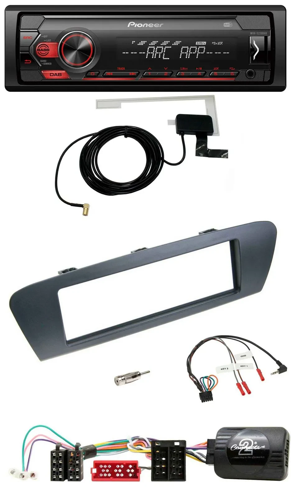 Автомагнитола Pioneer 1-DIN USB DAB MP3 для Renault Grand Scenic (ISO, с 2009)