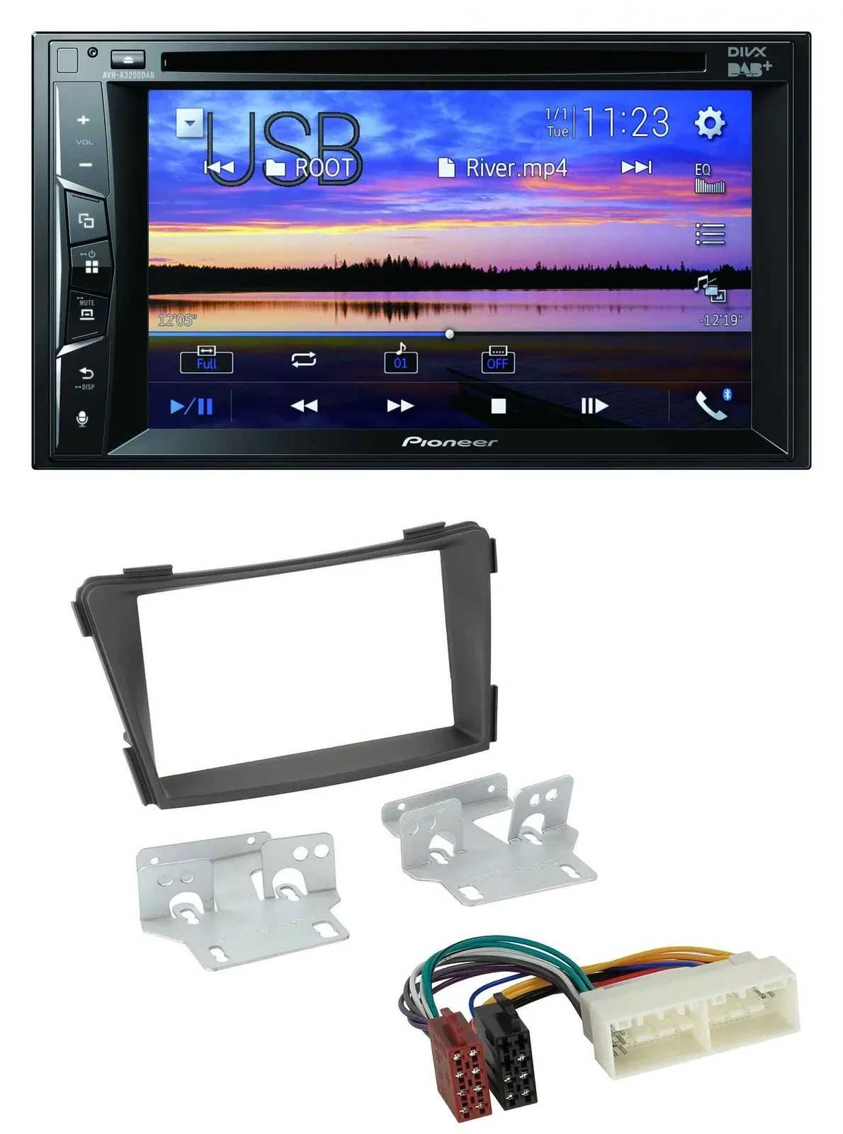 Pioneer Bluetooth 2DIN USB DVD DAB MP3 Autoradio für Hyundai i40 Typ VF ab 2016