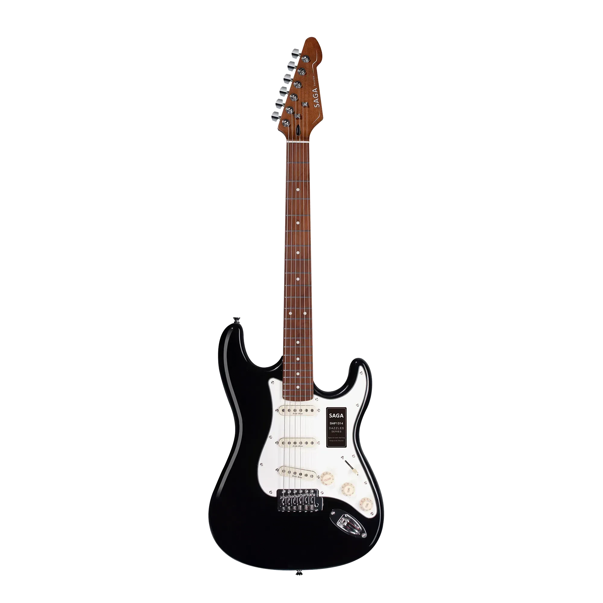 Электрогитара Saga SMF1314BK Dazzles Stratocaster Black с чехлом