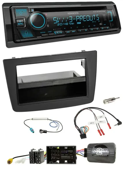 Kenwood Bluetooth USB CD Lenkrad DAB Autoradio für Alfa Mito 955 2014-2018 schwa