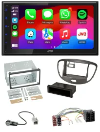 JVC Bluetooth USB MP3 2DIN DAB Autoradio für Hyundai i10 2008-13 dunkelsilber