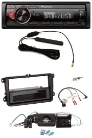 Автомагнитола Pioneer 1 DIN, DAB, MP3, USB, поддержка кнопок на руле, для VW Passat/Polo/Scirocco/Sharan