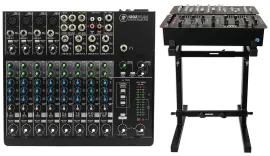 New Mackie 1202VLZ4 12-Ch Compact Analog Low-Noise Mixer w/ 4 ONYX Preamps+Stand