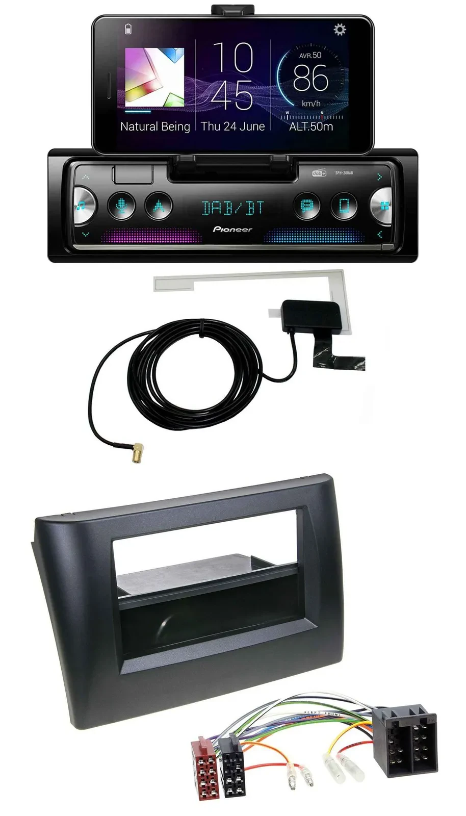 Автомагнитола для Fiat Stilo 192 (2001–2008) Pioneer DAB, Bluetooth, MP3, USB с карманом