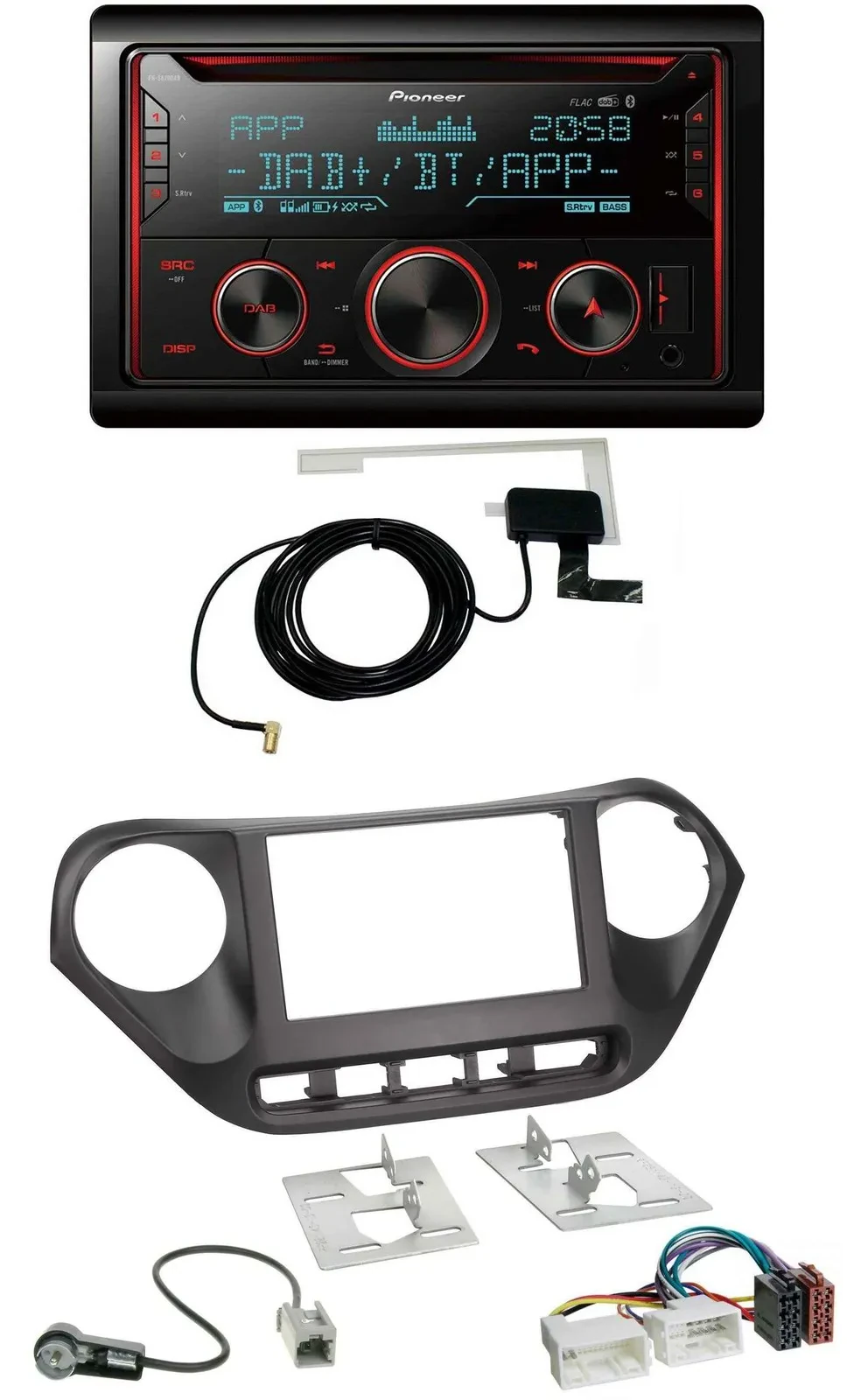 Автомагнитола Pioneer 2DIN, DAB, USB, CD, Bluetooth для Hyundai i10 (с 2013)