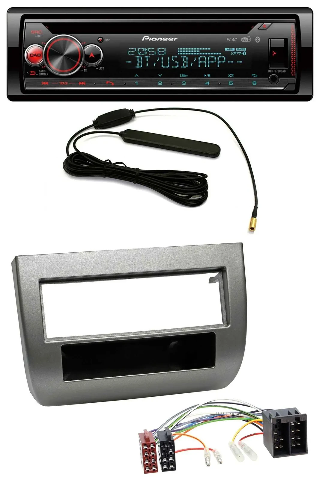 Автомагнитола Pioneer CD/USB/Bluetooth/DAB для Lancia Y (843, 2003–2011), антрацит
