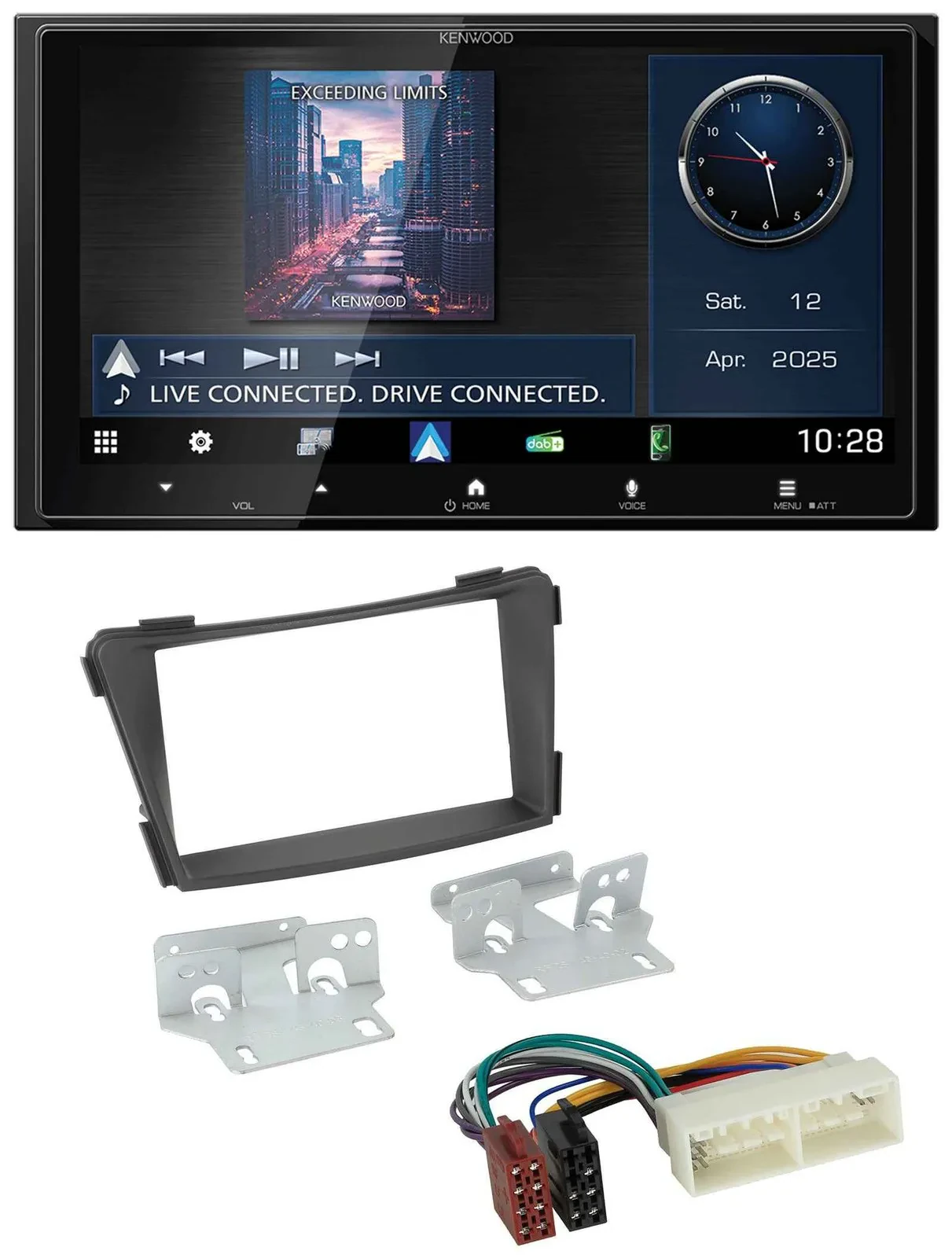 Kenwood Bluetooth 2DIN USB DAB MP3 Autoradio für Hyundai i40 Typ VF ab 2016 schw