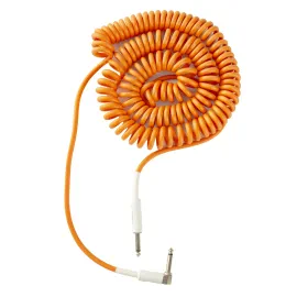Hochwertiges Instrumentenkabel 9m, Orange, Klinke Mono zu Winkelklinke