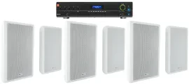 Настенная акустика JBL Rock Slim 70W White с усилителем (6 штук)