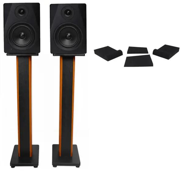 (2) Rockville DPM5B Powered 5.25" 300w Active Studio Monitors+36" Stands+Pads