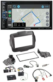 Alpine DAB TMC Bluetooth 2DIN USB Lenkrad Navigation für Jeep Renegade ab 2015