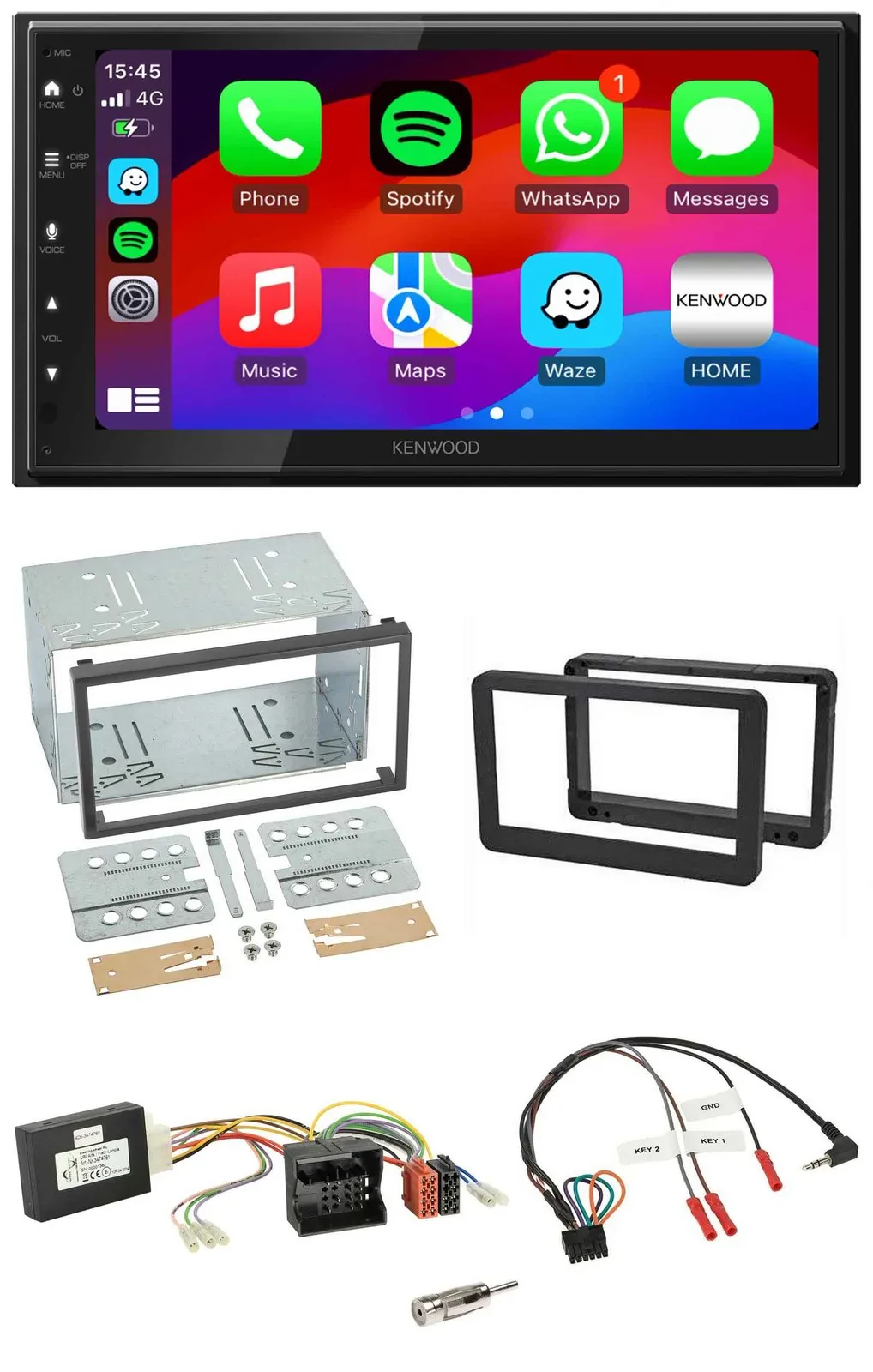 Kenwood Lenkrad USB DAB 2DIN Bluetooth Autoradio für Alfa Romeo Brera 159 Spider