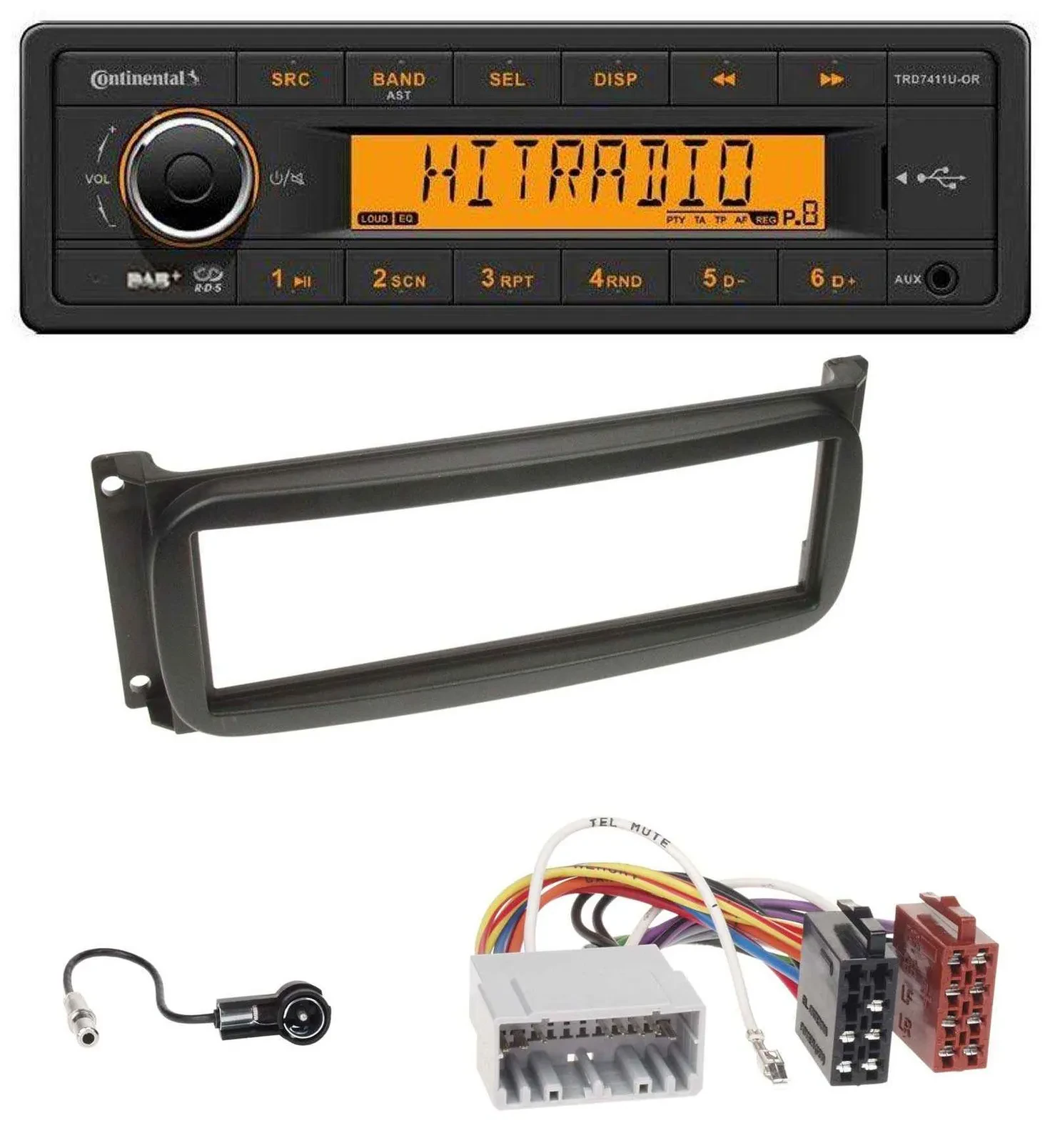 Continental 1DIN DAB MP3 AUX USB Autoradio für Chrysler Voyager Neon PT Cruiser