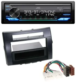 Автомагнитола для Toyota Corolla Verso 2004–2009 JVC Bluetooth, DAB, USB, MP3, черная