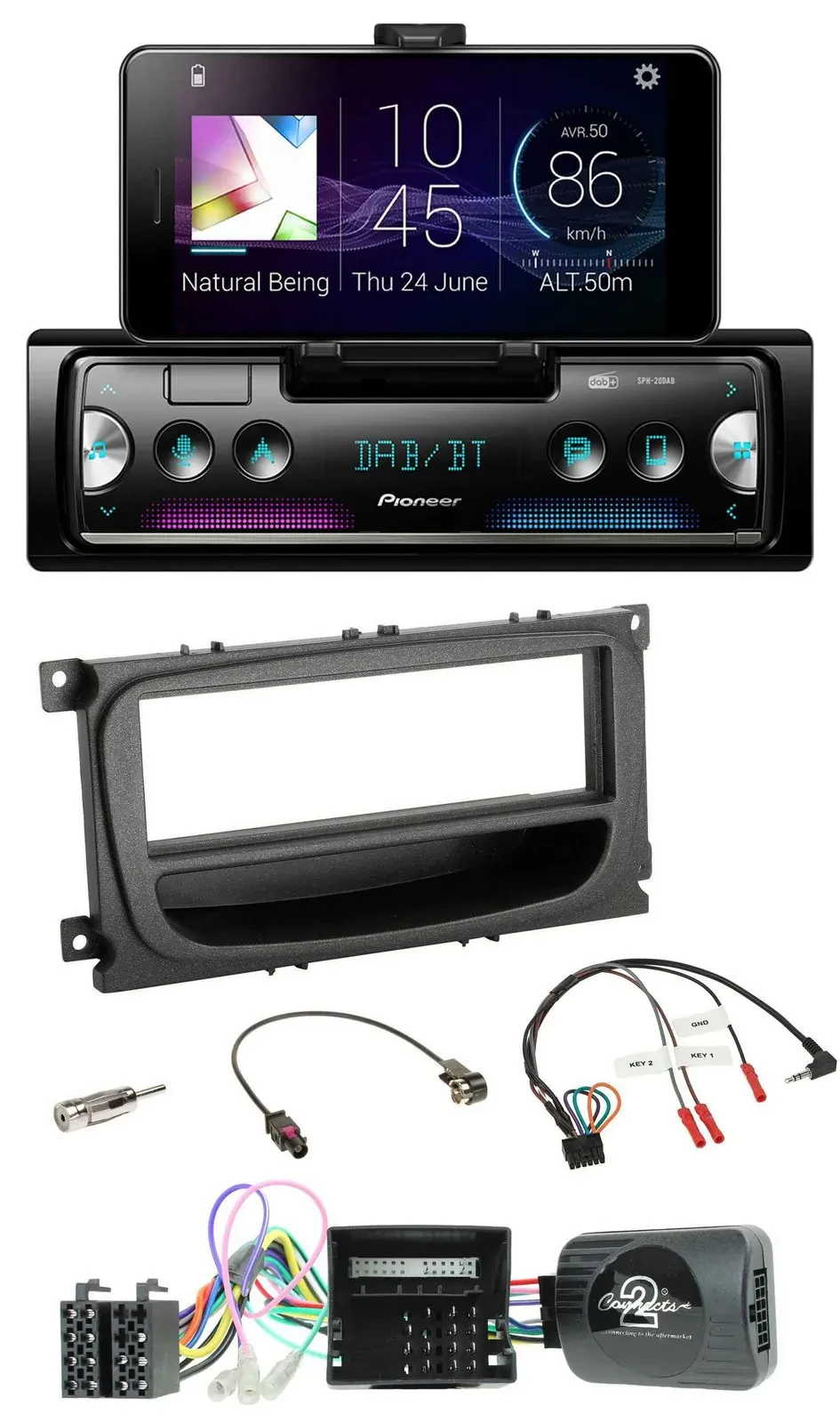 Pioneer USB Lenkrad Bluetooth DAB Autoradio für Ford C-Max Focus Can 07-10 Galax