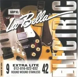 Струны для электрогитары La Bella 60PXL Electric Stainless 9-42