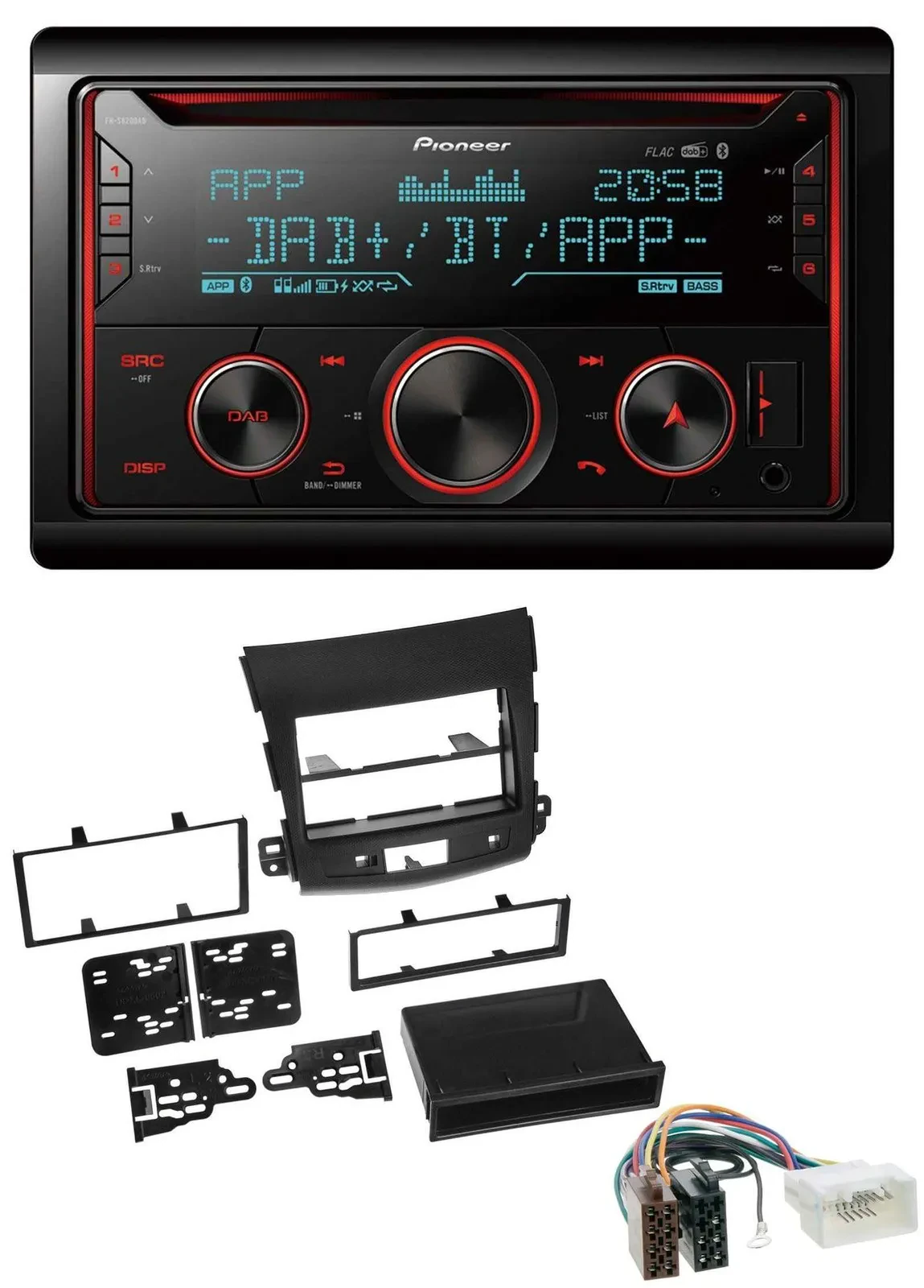 Pioneer 2DIN DAB MP3 Bluetooth USB CD Autoradio für Citroen C-Crosser Mitsubishi