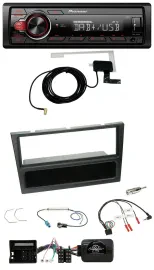 Автомагнитола Pioneer 1-DIN MP3 DAB USB с поддержкой кнопок на руле для Opel Corsa C (2004–2006), черная