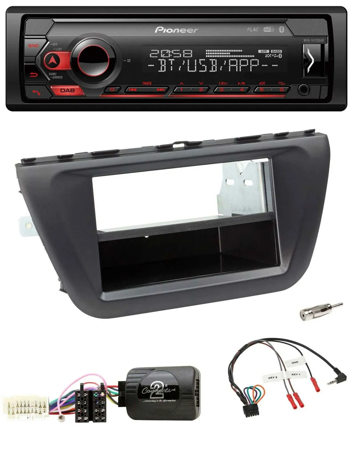 Pioneer Lenkrad USB DAB Bluetooth Autoradio für Suzuki SX4 (ab 2013)