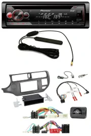 Pioneer CD USB Lenkrad DAB MP3 Autoradio für Kia Rio UB 2011-2015 anthrazit