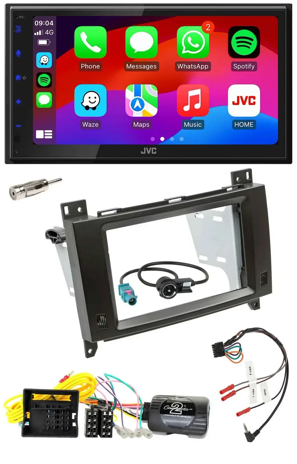 JVC Bluetooth USB Lenkrad 2DIN DAB Autoradio für Mercedes Vito W447 Audio 10 15