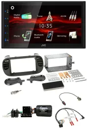 JVC USB Bluetooth Lenkrad DAB 2DIN Autoradio für Fiat 500 08-15 soft touch