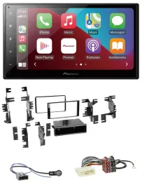 Pioneer USB MP3 DAB 2DIN Bluetooth Autoradio für Nissan Micra 13-17 schwarz glän