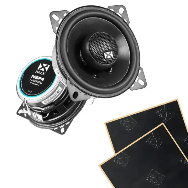 NVX NSP4 100W RMS 4" N-Series 2-Way Coaxial Car Speakers w/ Sound Damping