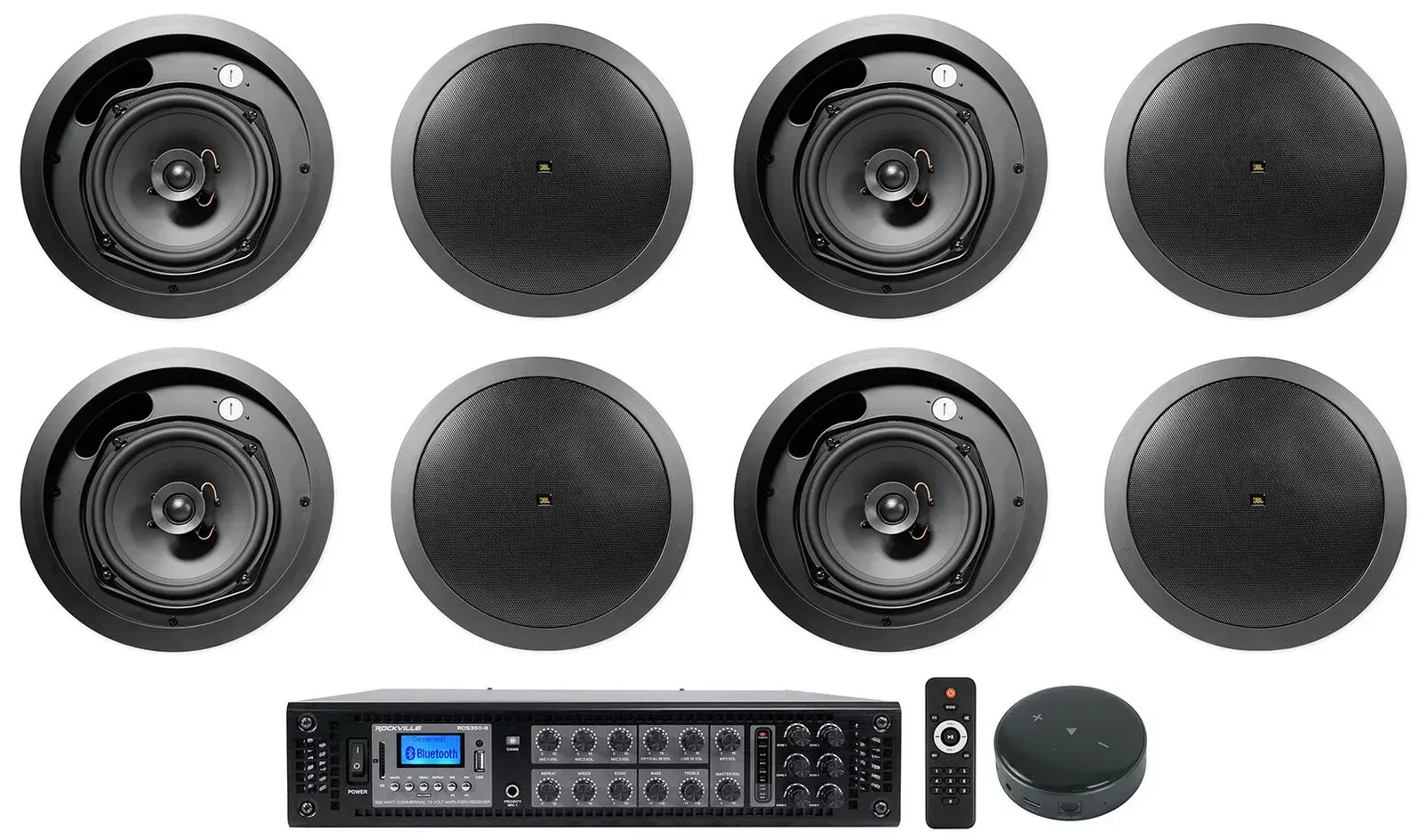 Потолочная акустика Rockville RCS350-6+(4) CONTROL 16C/T-BK+Wiim Mini Black с усилителем (8 штук)
