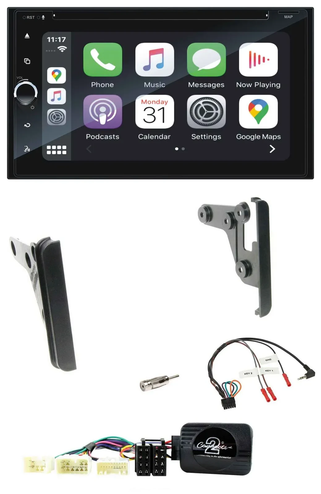Blaupunkt DAB USB Bluetooth Lenkrad 2DIN TMC Navigation für Toyota FJ ab 2007
