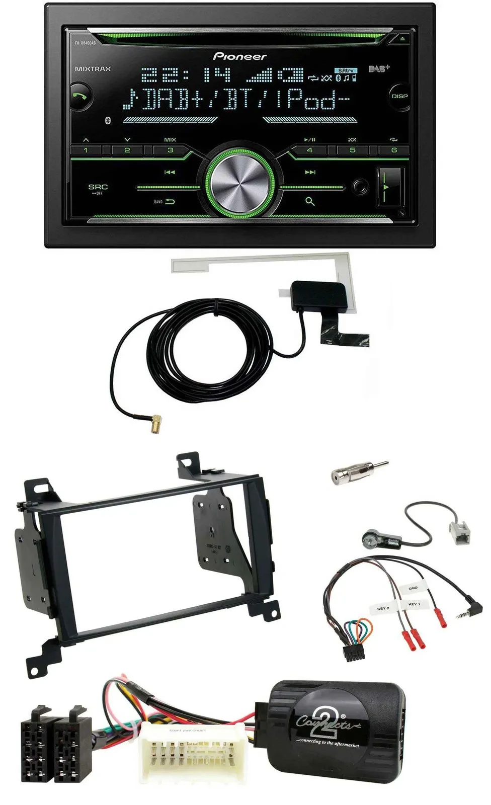 Автомагнитола для Hyundai Santa Fe 2007–2012 Pioneer 2DIN CD USB Bluetooth DAB, поддержка кнопок на руле