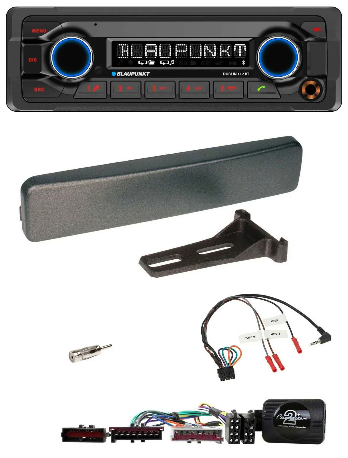 Автомагнитола для Ford Mondeo/Focus Blaupunkt MP3, Bluetooth, USB, антрацит