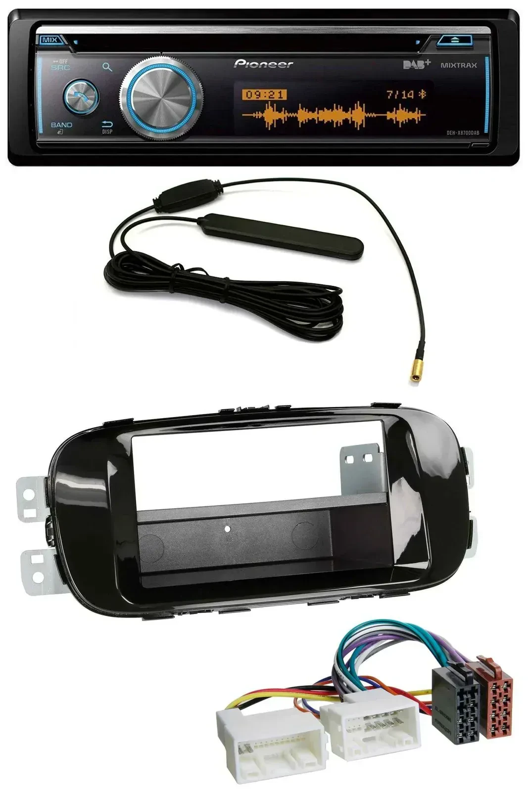 Автомагнитола для Kia Soul PS (с 2014) Pioneer CD/USB/Bluetooth/DAB/MP3, цвет черный глянец