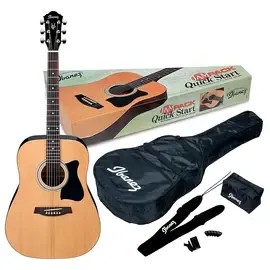 Акустическая гитара Ibanez JamPack IJV50 Quickstart Dreadnought Acoustic Guitar Pack Natural