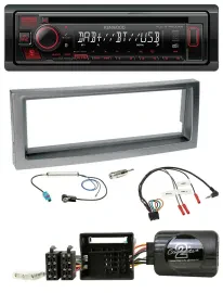 Kenwood Lenkrad CD USB Bluetooth DAB Autoradio für Citroen C5 ab 2005 grau-metal
