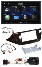 Alpine Bluetooth 2DIN Lenkrad DAB USB Autoradio für Kia Ceed ab 2012 glänzend oh