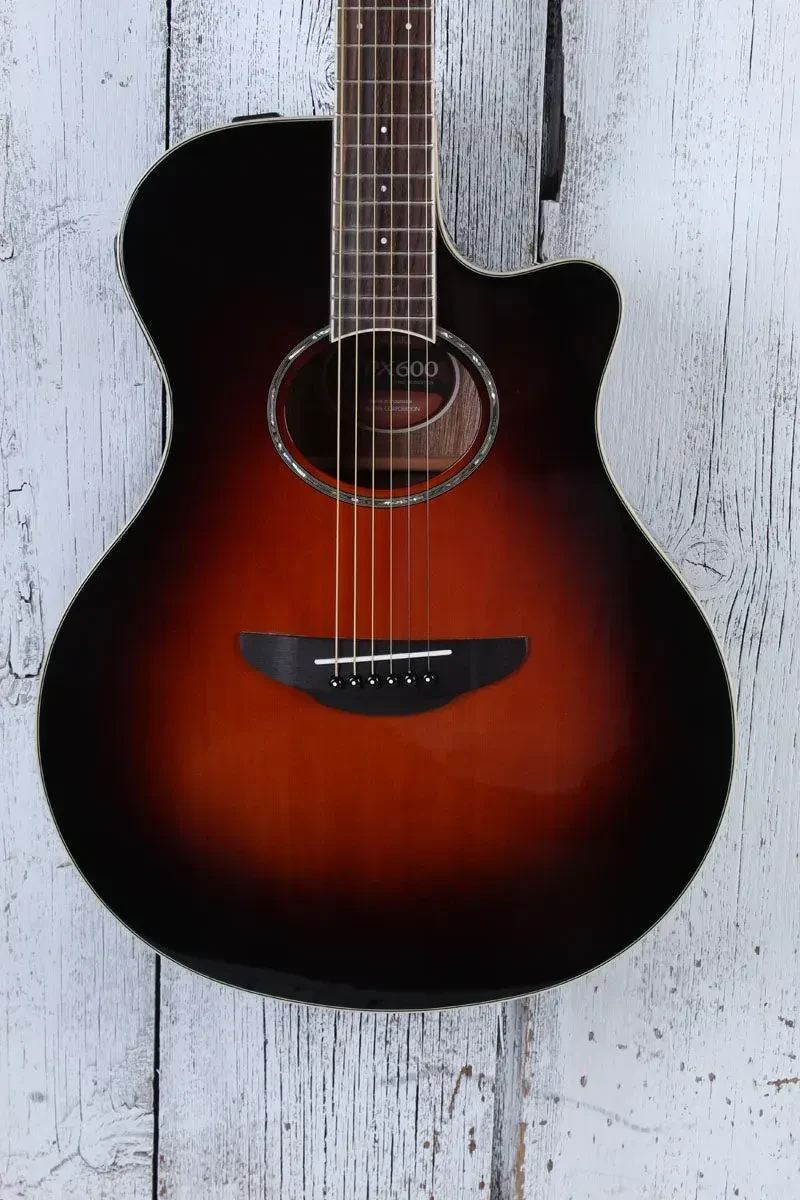 Yamaha Thinline Cutaway Acoustic Electric Guitar Old Violin Sunburst APX600 OVS