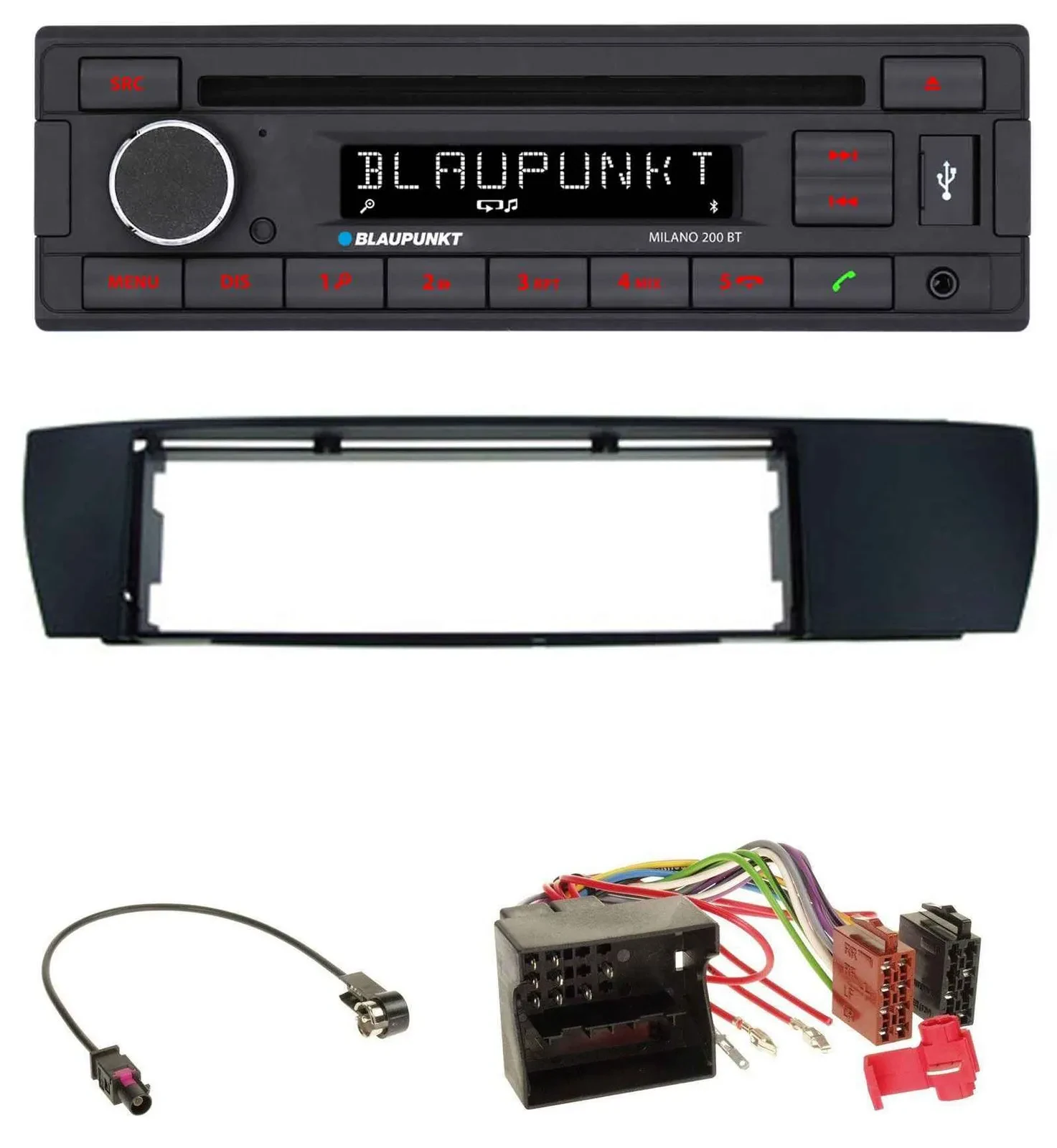 Blaupunkt MP3 USB CD Bluetooth AUX Autoradio für BMW X3 (E83 2004-2010) seitlich