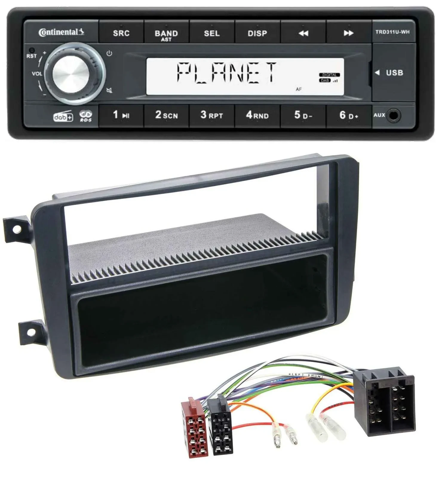 Автомагнитола Continental 1-DIN MP3 AUX USB DAB для Mercedes C-Class W203/CLK W209
