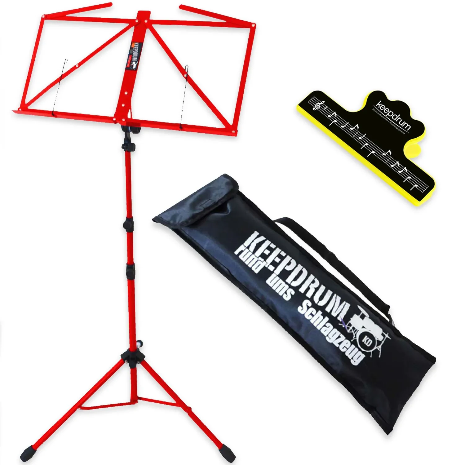 Пюпитр keepdrum MUS3RD красный, с нотной клипсой