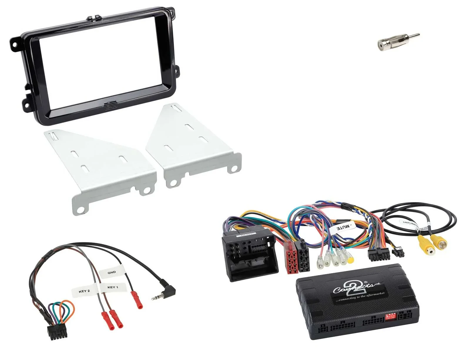 Radioset Lenkradadapter Doppel DIN Autoradio für VW T6 15-19 52pin piano