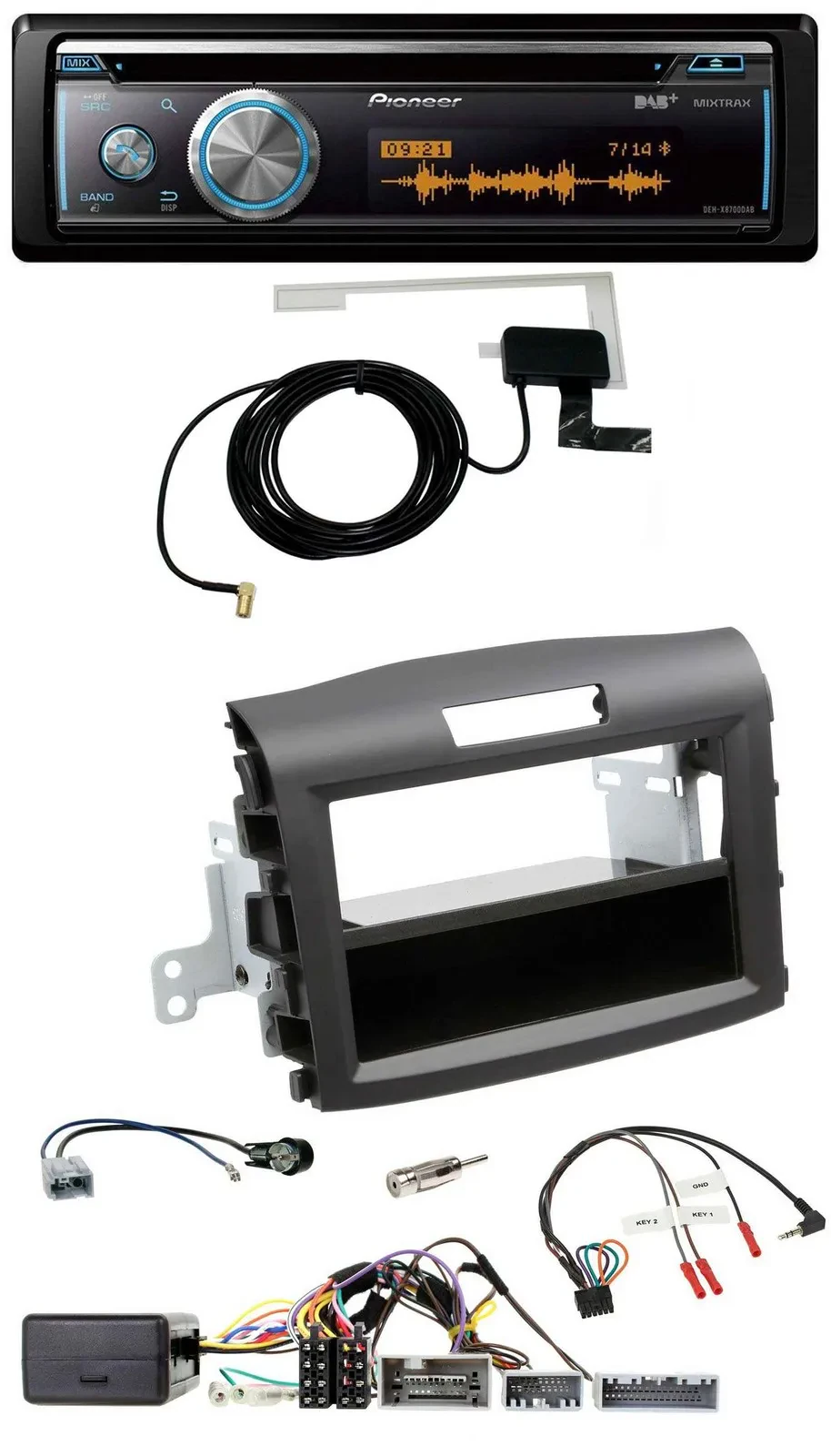 Автомагнитола для Honda CR-V (с 2013) Pioneer Bluetooth DAB USB CD черная